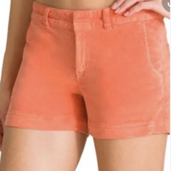 Athleta Pica 4" Corduroy Shorts Women’s  Light Coral Sunset Drawstring Size 6 - Picture 1 of 3